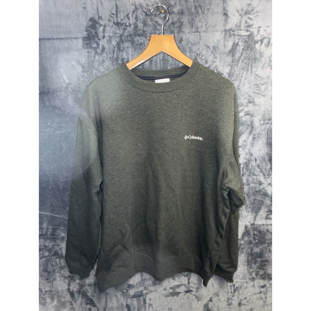 Columbia Men's Crew Neck Sweater Large  Green Sweatshirt Pullover 185
